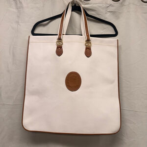 Women's Trussardi White & Brown Leather Tote Bag One Size